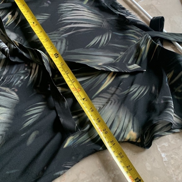 All Saints Rae Neluwa Silk Palm Tree Tropical Dress Black green Size Small mini - Picture 10 of 10